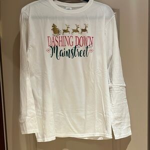 Mickey White Long Sleeve Dashing Down Mainstreet